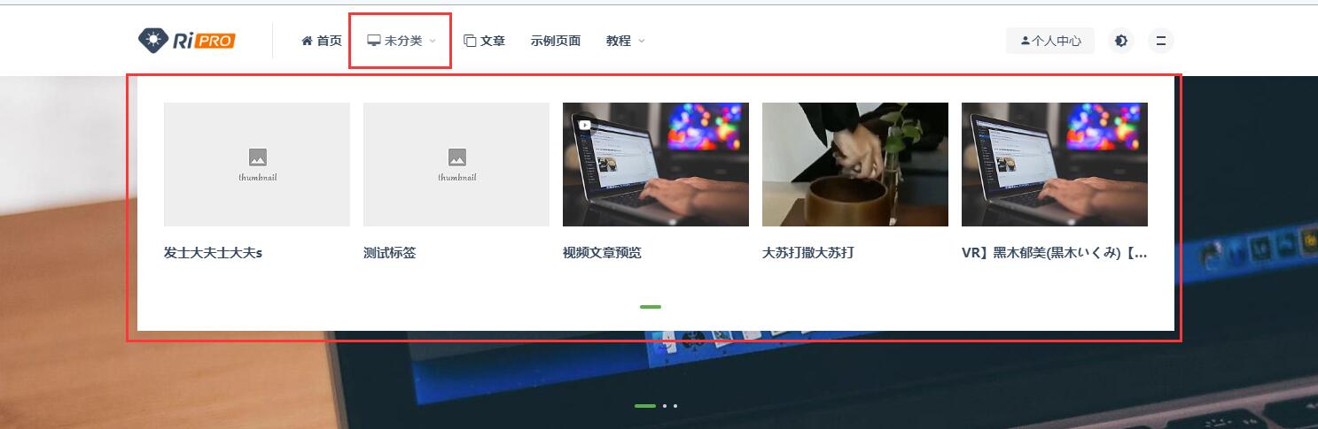 RiPro主题设置之高级分类文章菜单